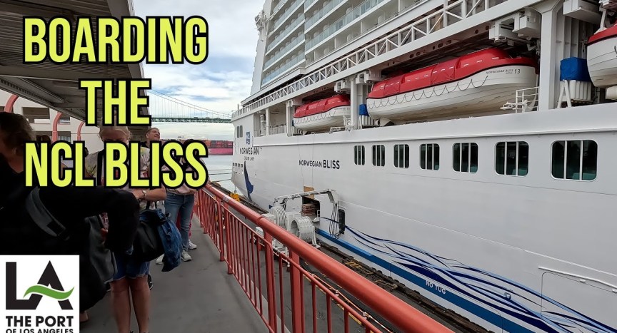 Boarding the NCL Bliss at Port Los Angeles Boarding the NCL Bliss at Port Los Angeles