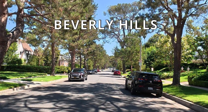 Driving Beverly Hills Flats, Los Angeles CA Driving Beverly Hills Flats, Los Angeles CA