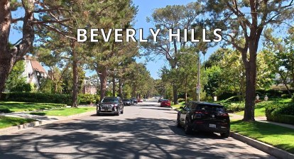Driving Beverly Hills Flats, Los Angeles CA Driving Beverly Hills Flats, Los Angeles CA