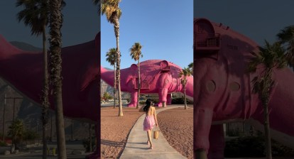 Cabazon Dinosaurs near Palm Springs #california #roadtrip #twirling #pinkdress #dinosaurs Cabazon Dinosaurs near Palm Springs #california #roadtrip #twirling #pinkdress #dinosaurs