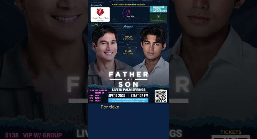 Father and Son – Piolo Pascual and Inigo Pascual – Live in Palm Springs Father and Son – Piolo Pascual and Inigo Pascual – Live in Palm Springs