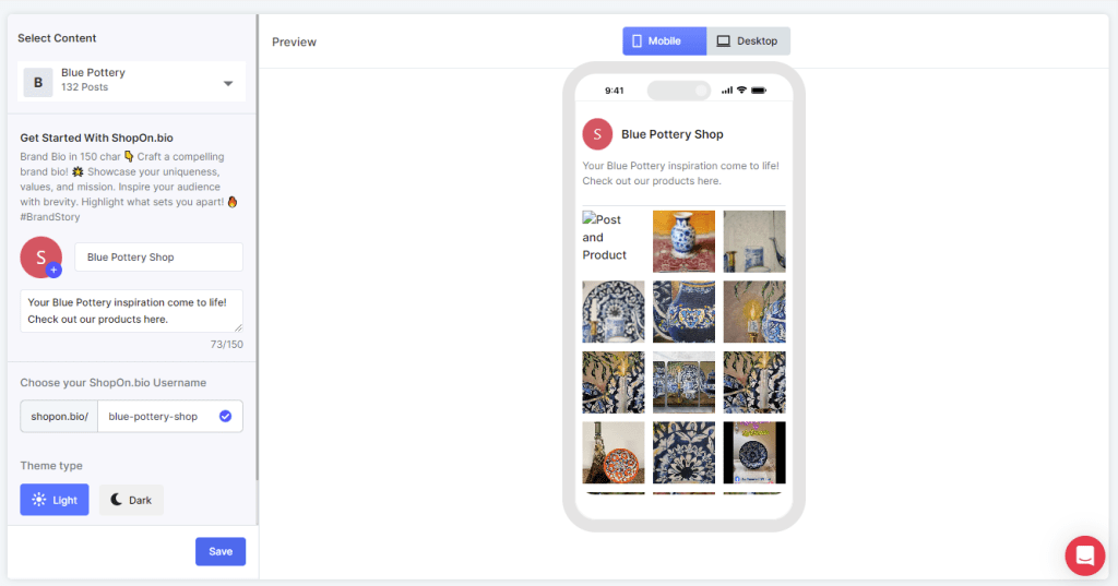 shopon bio shoppable feed
