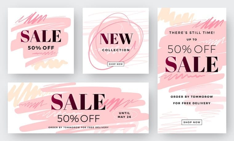 Set of Abstract Sale Backgrounds | Easy Affiliate creating links and banner ads