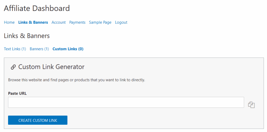 Affiliate-Dashboard-–-Easy-Affiliate-Testing-Site-2 | Easy Affiliate Custom Link Generator