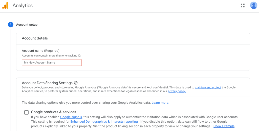 Google-Analytics-sign-up | Easy Affiliate Google Analytics signup page