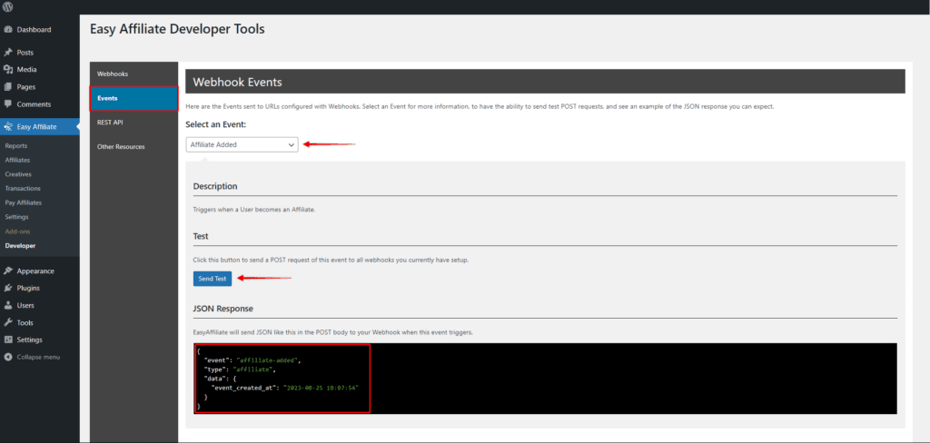 ea-dev-events | Easy Affiliate