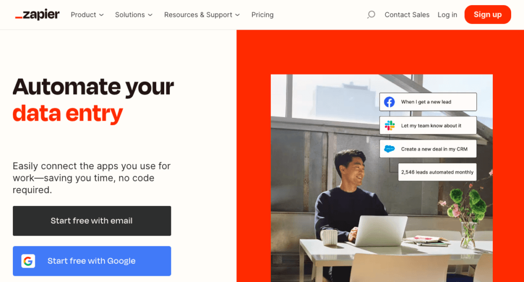 Zapier homepage | Easy Affiliate Zapier homepage