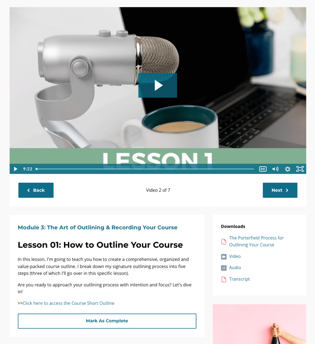 Module 3: The Art of Outlining & Recording Your Course