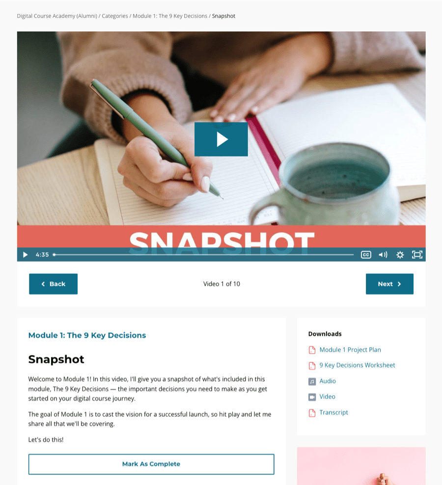 The key decisions module