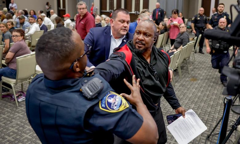 Protesters repeatedly disturbed at Marjorie Taylor Greene's Town Hall Protesters repeatedly disturbed at Marjorie Taylor Greene's Town Hall