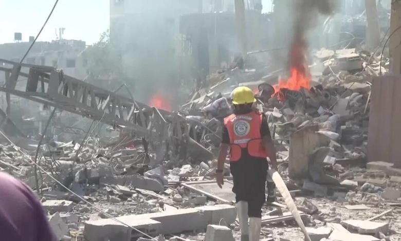 Palestinians call for survivors after Israel builds Israel strike in central Gaza Strip Palestinians call for survivors after Israel builds Israel strike in central Gaza Strip