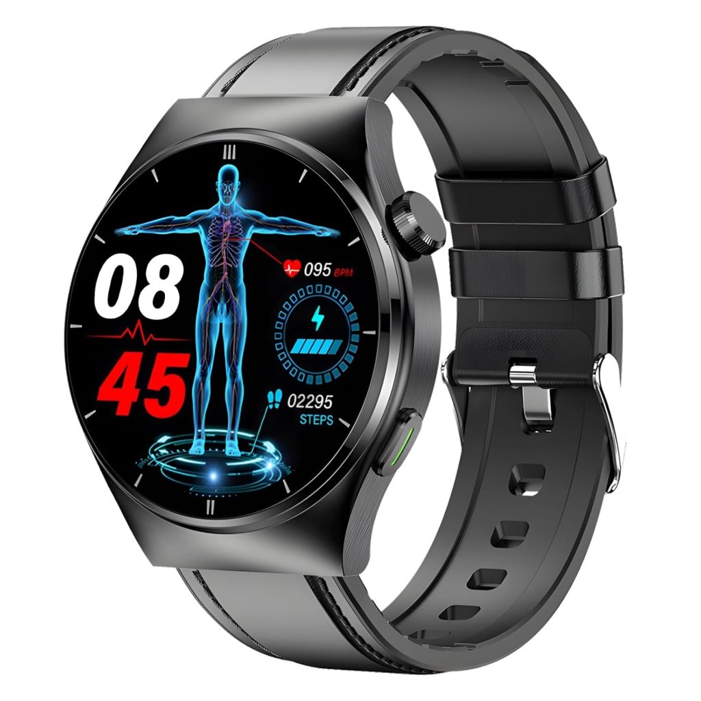 Smart Watch for Men with Fitness Tracker, Calling, Blood Pressure & Heart Rate Monitor, Black, Silicone Strap Smart Watch for Men with Fitness Tracker, Calling, Blood Pressure & Heart Rate Monitor, Black, Silicone Strap
