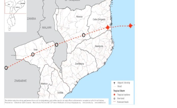 Mozambique: Intense Tropical Cyclone Chido – Flash Update No. 1, As of 13 December 2024 Mozambique: Intense Tropical Cyclone Chido – Flash Update No. 1, As of 13 December 2024