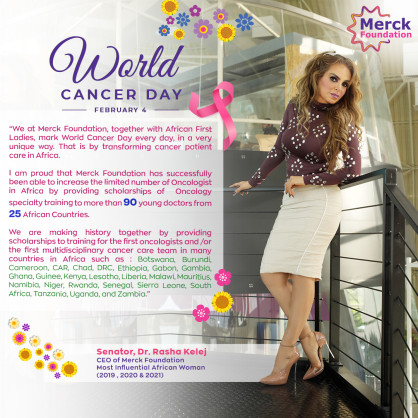 Merck Foundation and African First Ladies mark World Cancer Day 2022 through providing training for 90 Oncologists from 25 Countries Merck Foundation and African First Ladies mark World Cancer Day 2022 through providing training for 90 Oncologists from 25 Countries