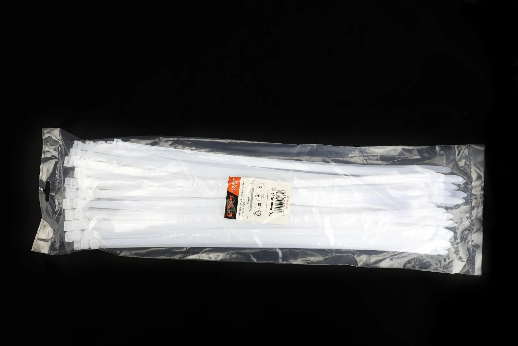 AMARRA PLASTICA BLANCA 8.8 x 500 mm x 100 unidades