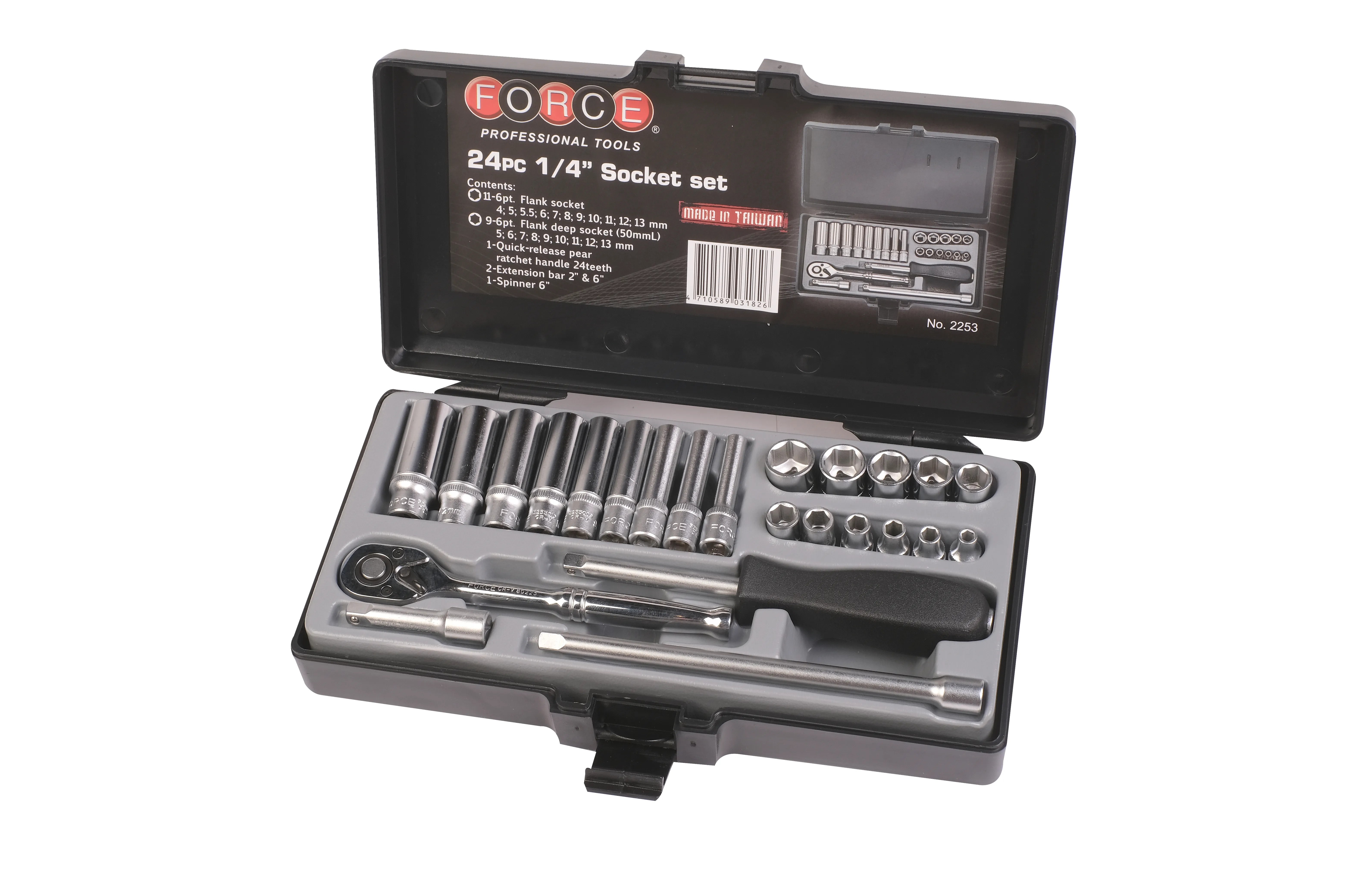 JGO. DADOS []1/4″ 24 PZ., M/M., HEXAG.