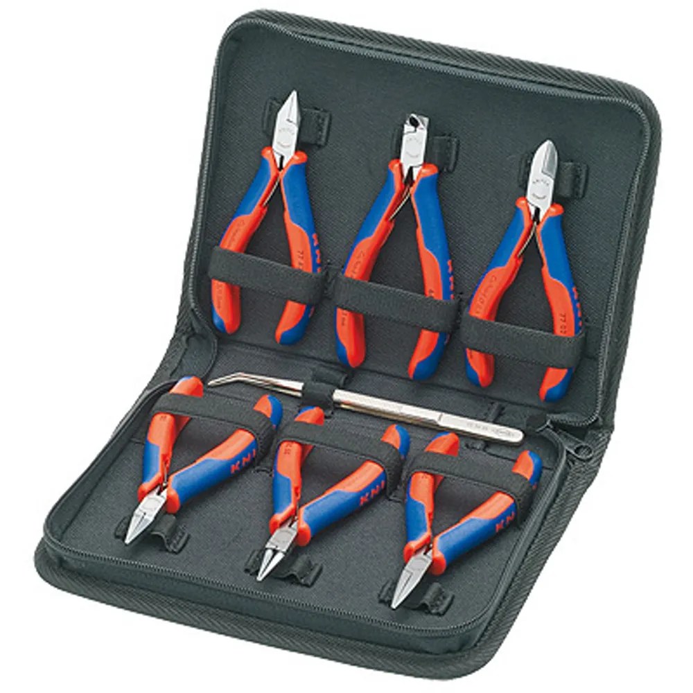 JGO. ALICATES ELECTRONICA 7 PZS, ESTUCHE POLIESTER