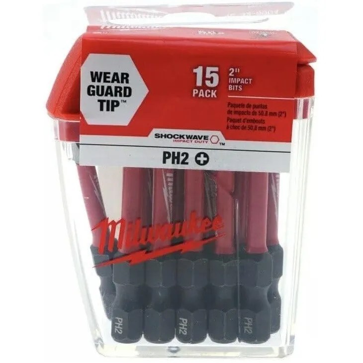 KIT PUNTAS ATORNILLADOR IMPACTO PH2X50MM 15 PIEZAS
