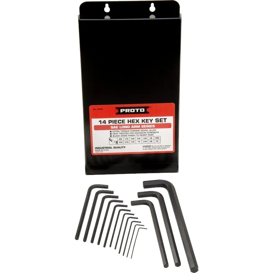 JGO. LLAVES ALLEN 0,05″-1/2″ LARGA 14 PZ