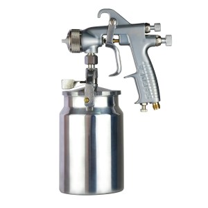 Pistola aerográfica succión 1.8, acero inoxidable, 240 L/min. Pistola aerográfica succión 1.8, acero inoxidable, 240 L/min.