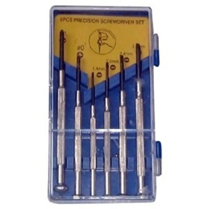 JUEGO DESTORNILLADOR JOYERO DE 6 PZS. 4 PLANOS Y 2 DE CRUZ. JUEGO DESTORNILLADOR JOYERO DE 6 PZS. 4 PLANOS Y 2 DE CRUZ.