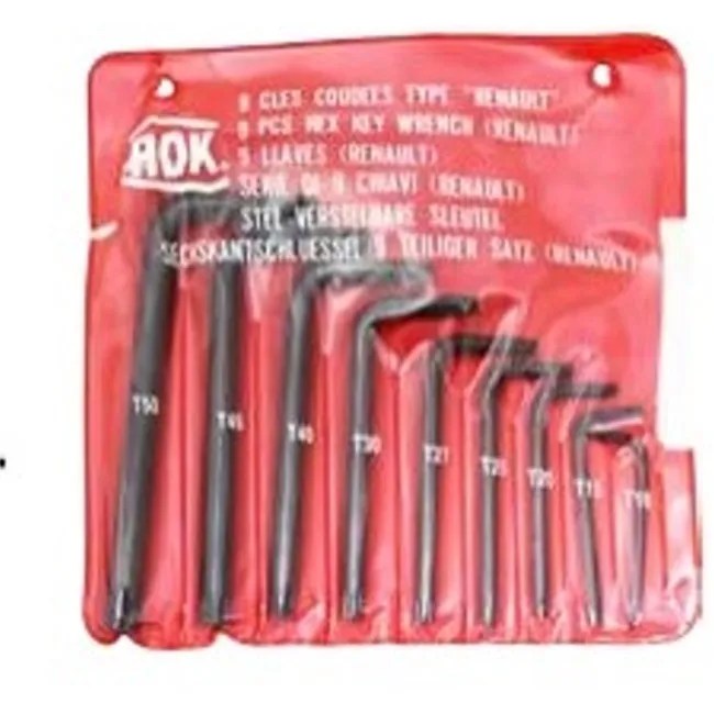 JUEGO DE LLAVES TORX 9 PIEZAS T10-T15-T20-T25-T27-T30-T40-T45-T50