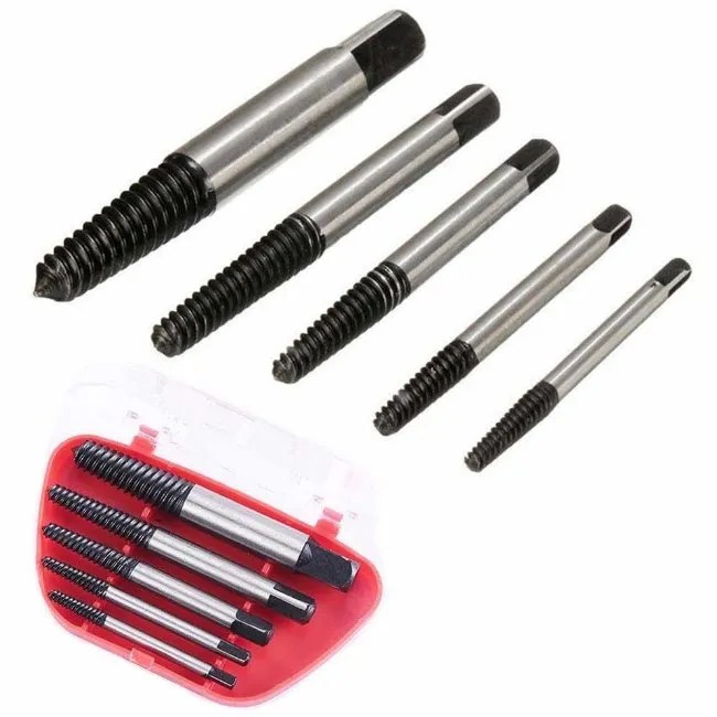 JUEGO DE EXTRACTORES DE 5 PIEZAS 1/8-1/4, 1/4-5/16, 5/16-7/16, 7/16-3/4″