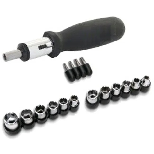 JUEGO DE DADOS 17 PIEZAS [] 1/4″ CON DESTORNILLADOR CRUZ Y PLANO