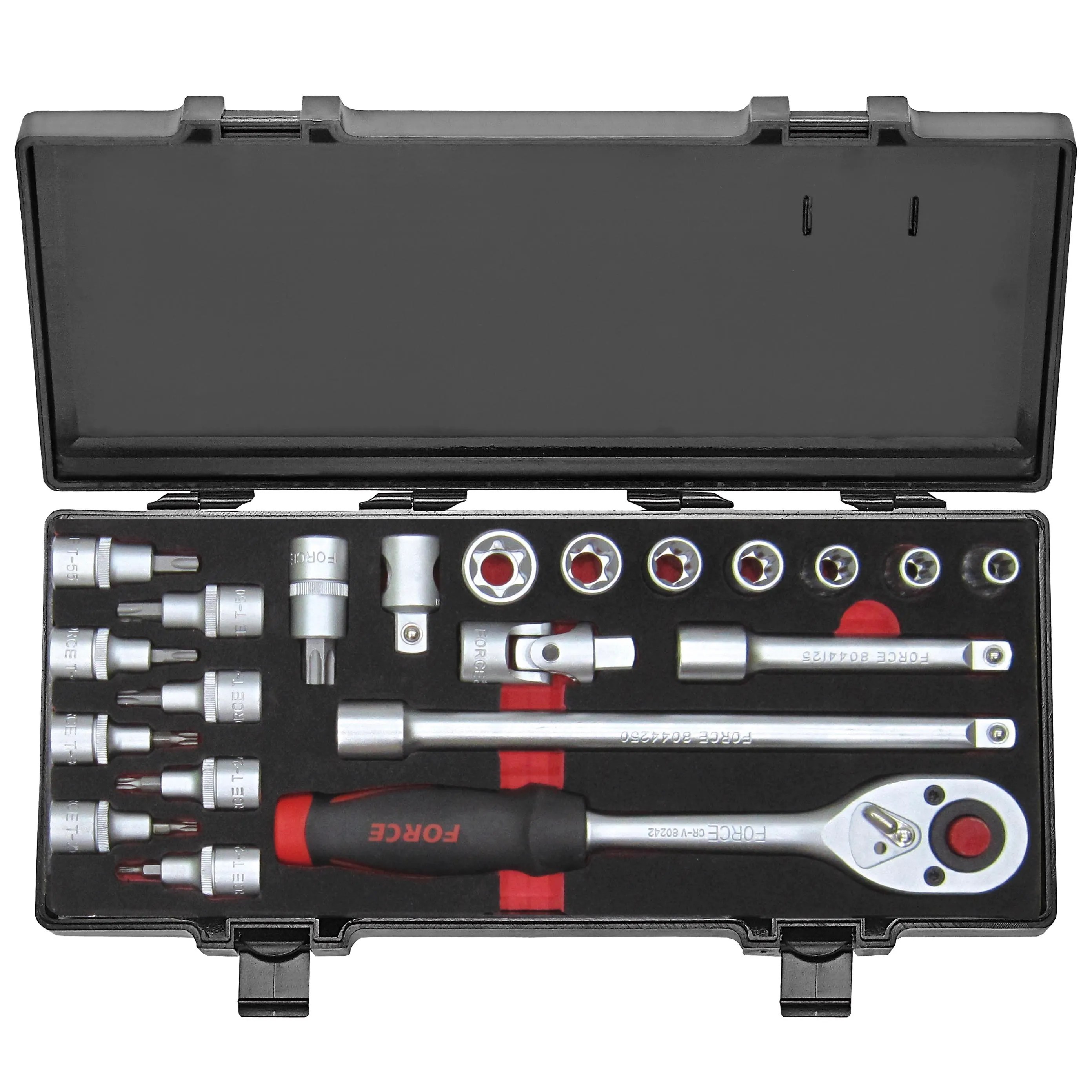 Dados Torx 1/2″ 9 T20-T60 Macho, 7 E10-E24 Hembra