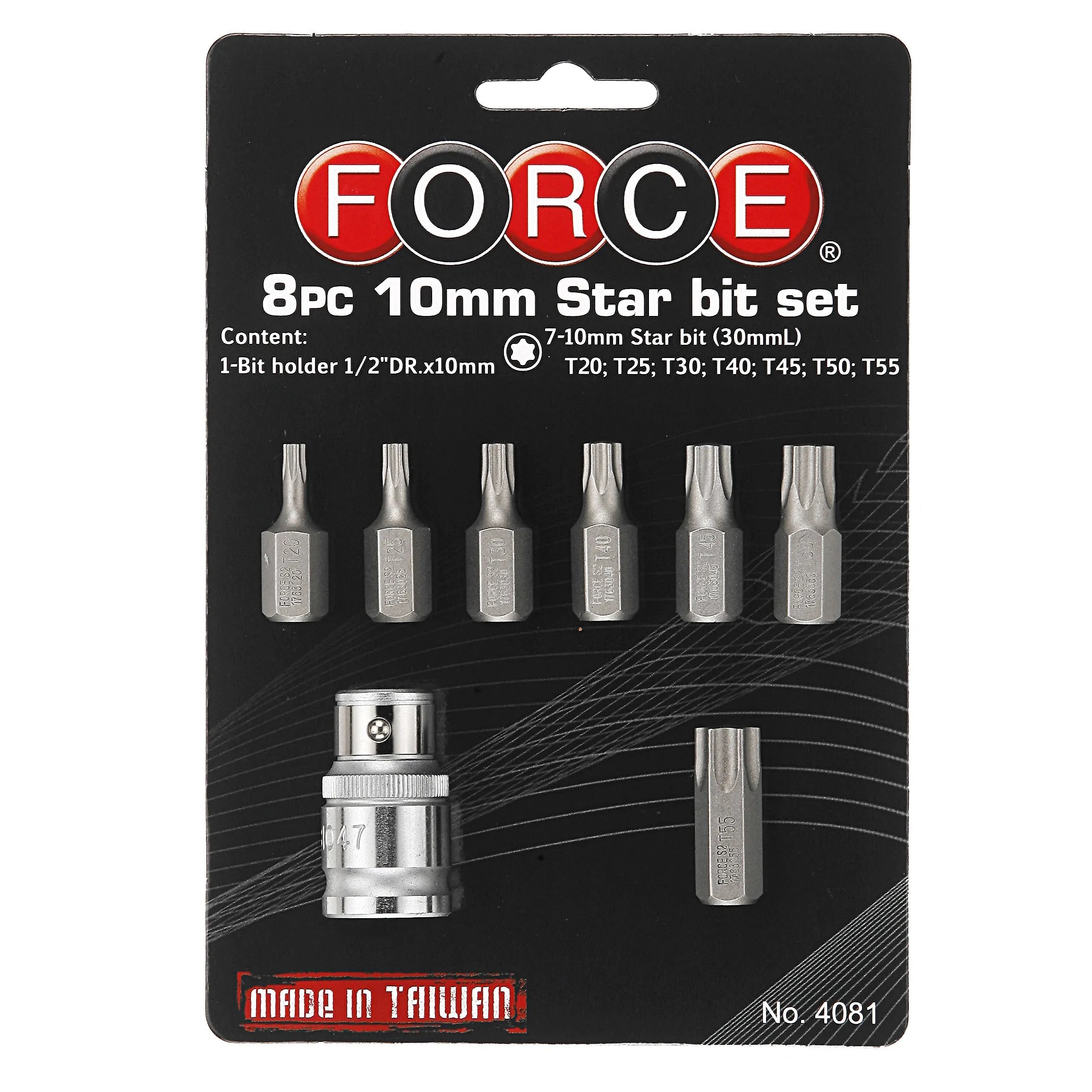 Puntas Torx T20-T55, Toma 1/2″, 8 Pzas