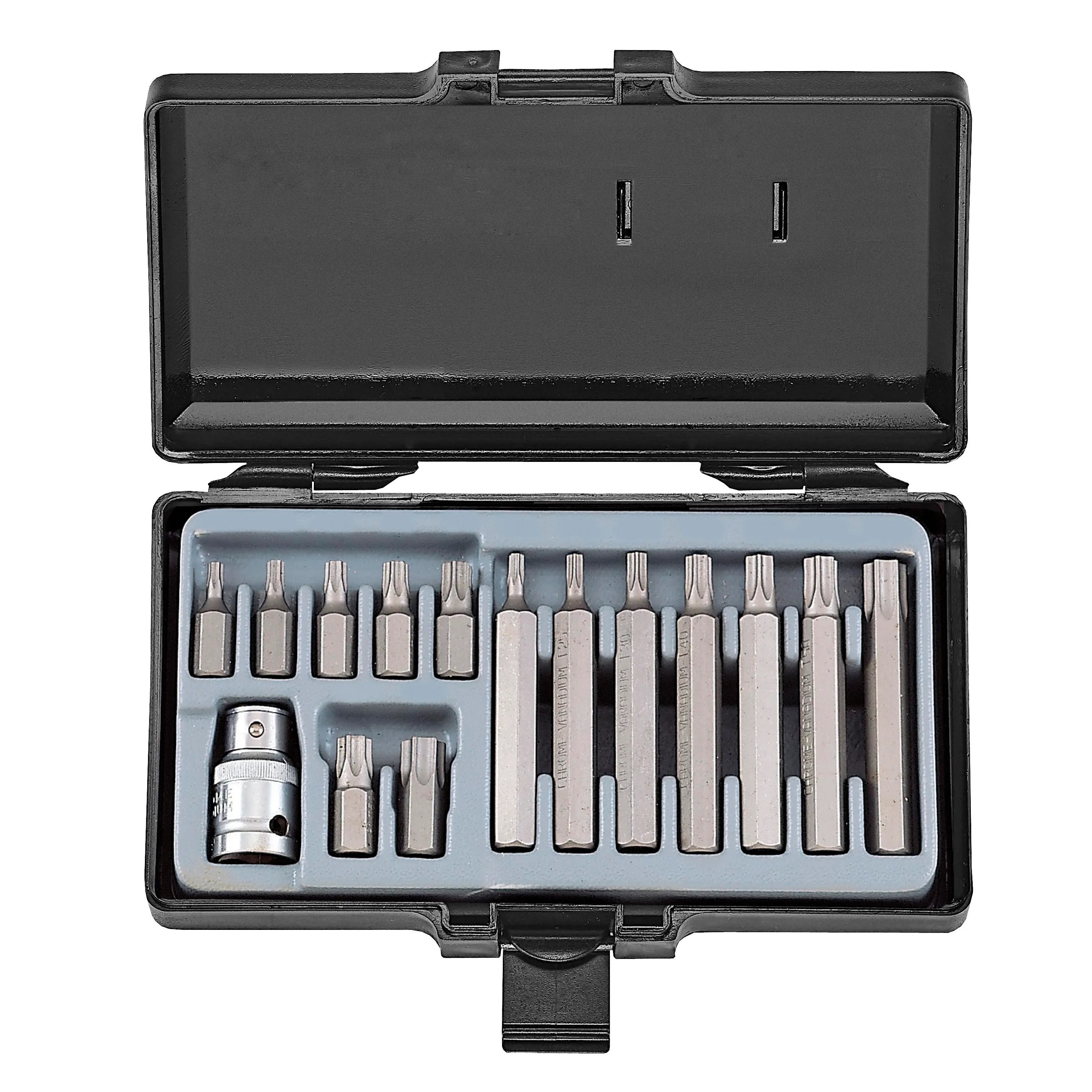 Puntas Torx, 7 Cortas T20-T55, 7 Largas T20-T55, Toma 1/2″
