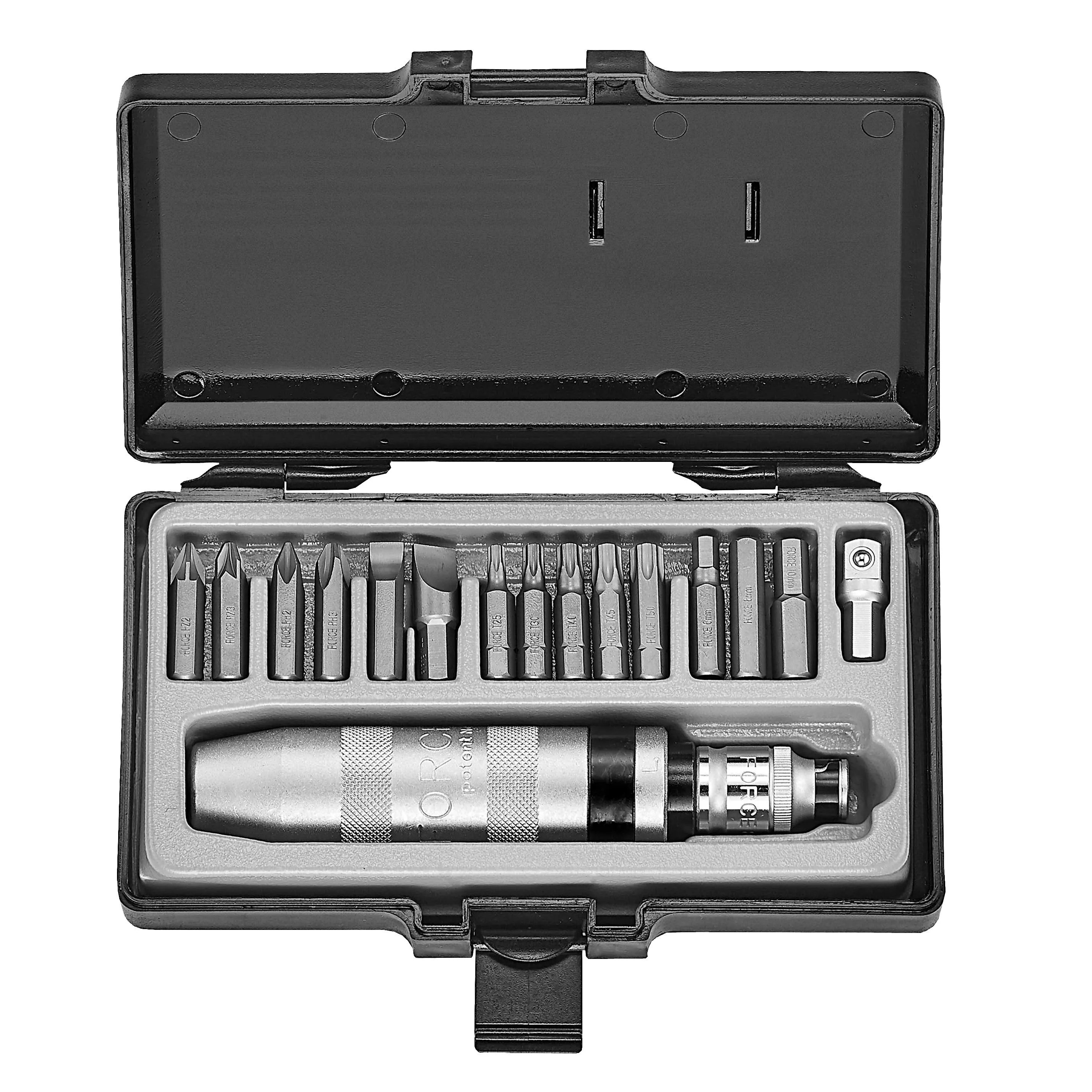 Destornillador Impacto 17 Pzas, Puntas Torx, Phillips, Pozidriv y Adaptadores
