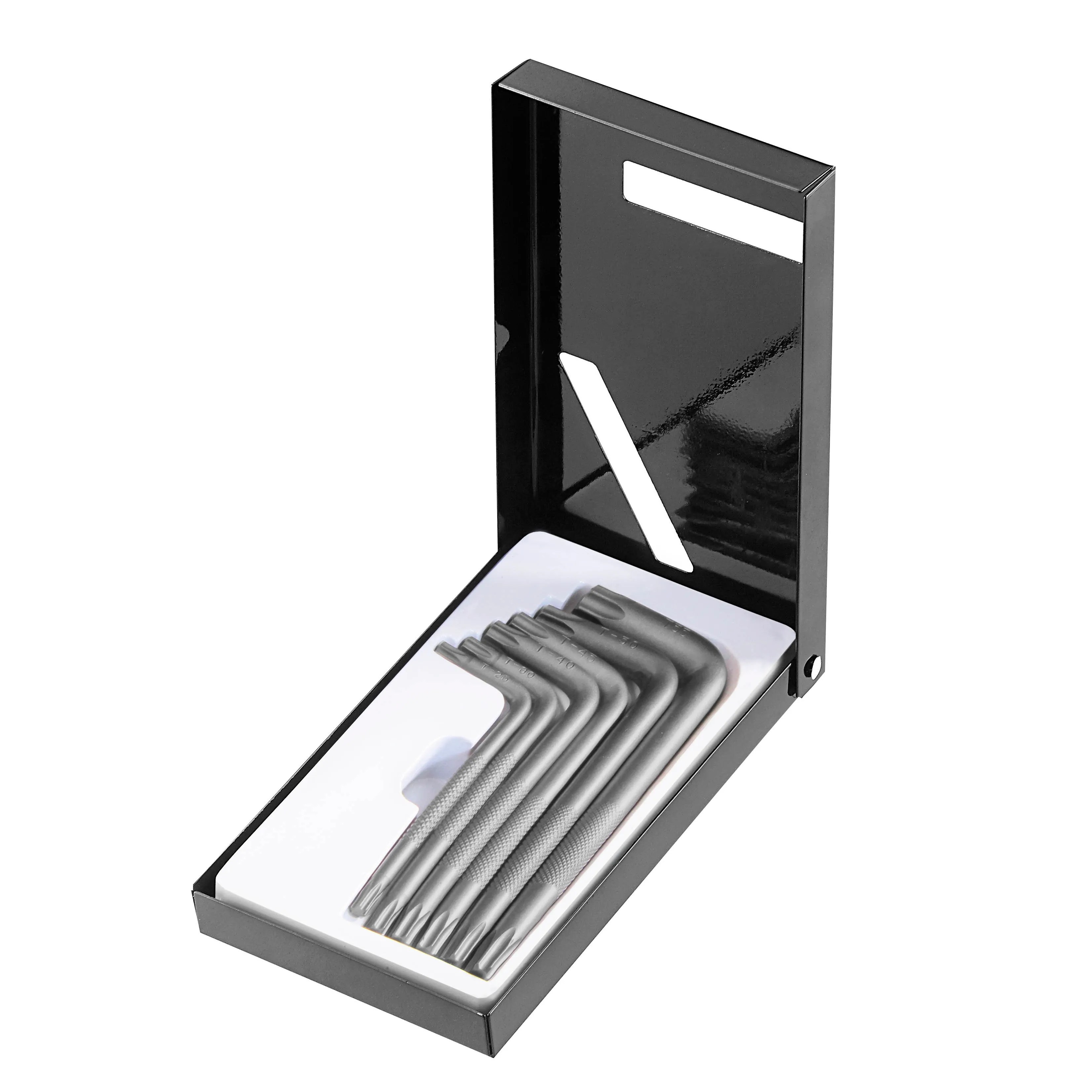 JUEGO LLAVES TORX T10-T50 9 PZS. EN CAJA METALICA NEGRA