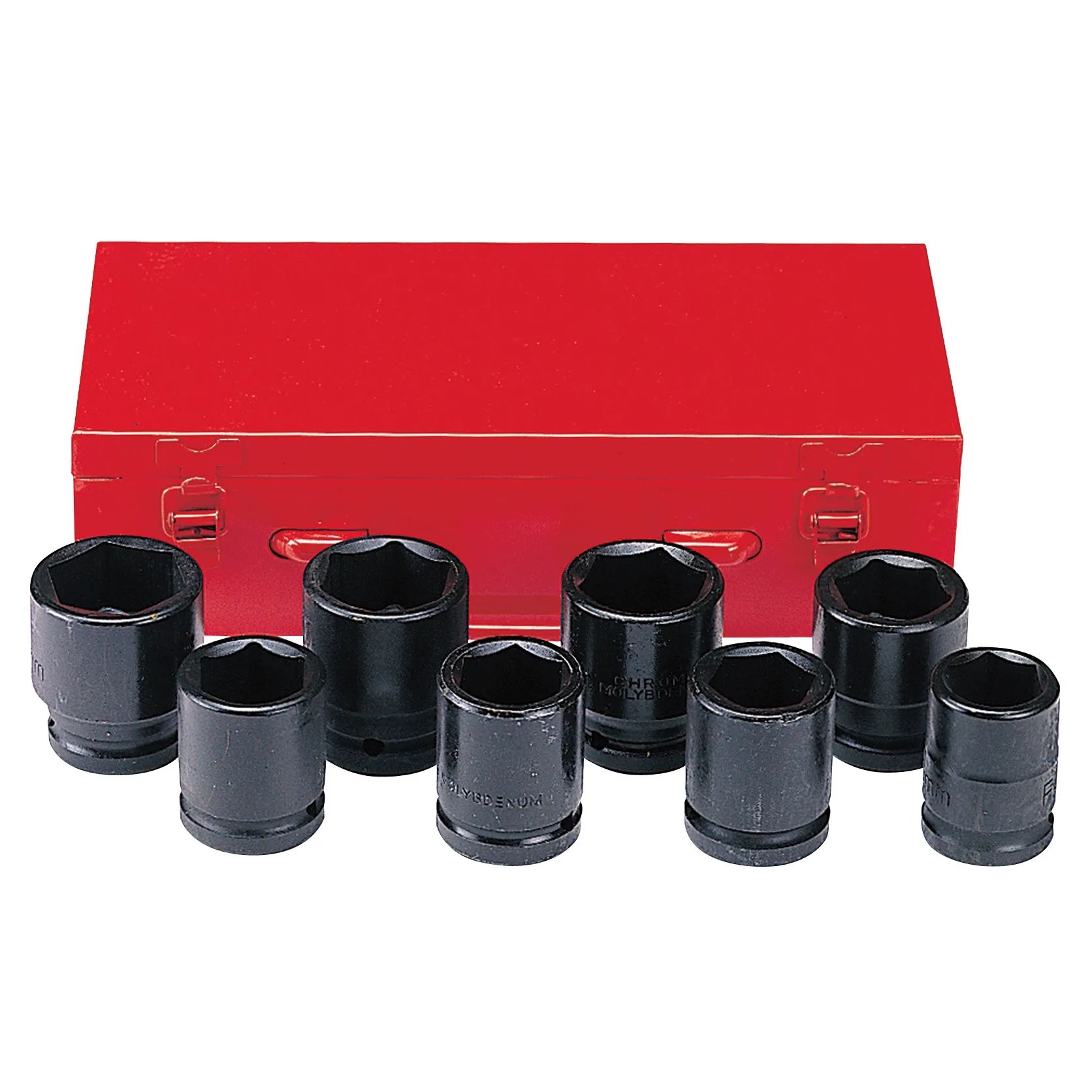 Juego Dados Impacto 3/4″ 8 Pzs 26-38 mm Hexagonal Caja Metal