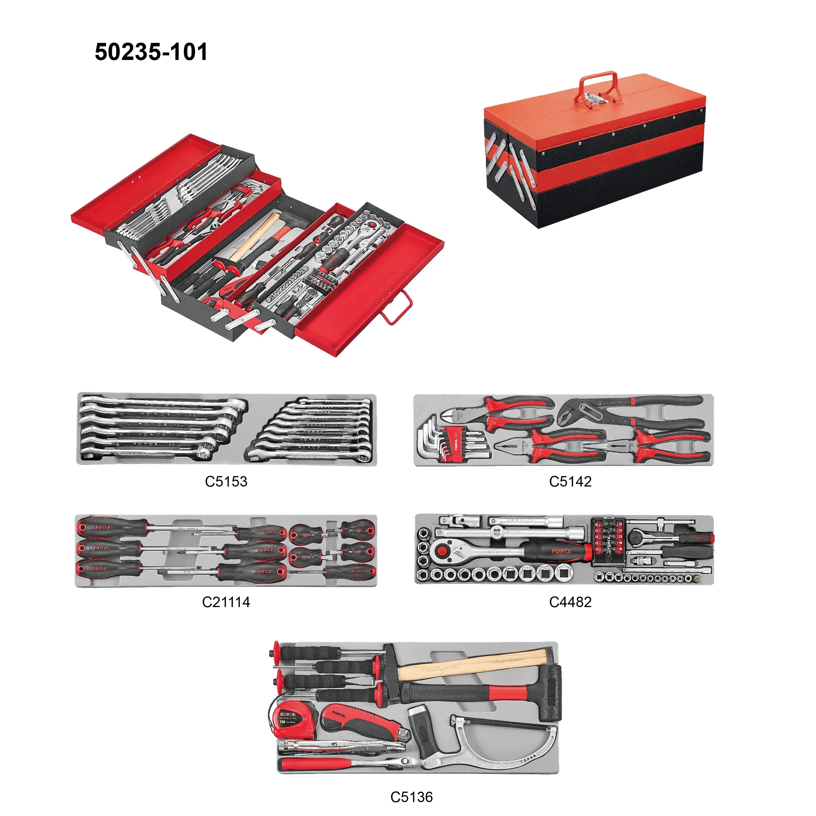 CAJA DE 4 BANDEJAS CON 98 HERRAMIENTAS