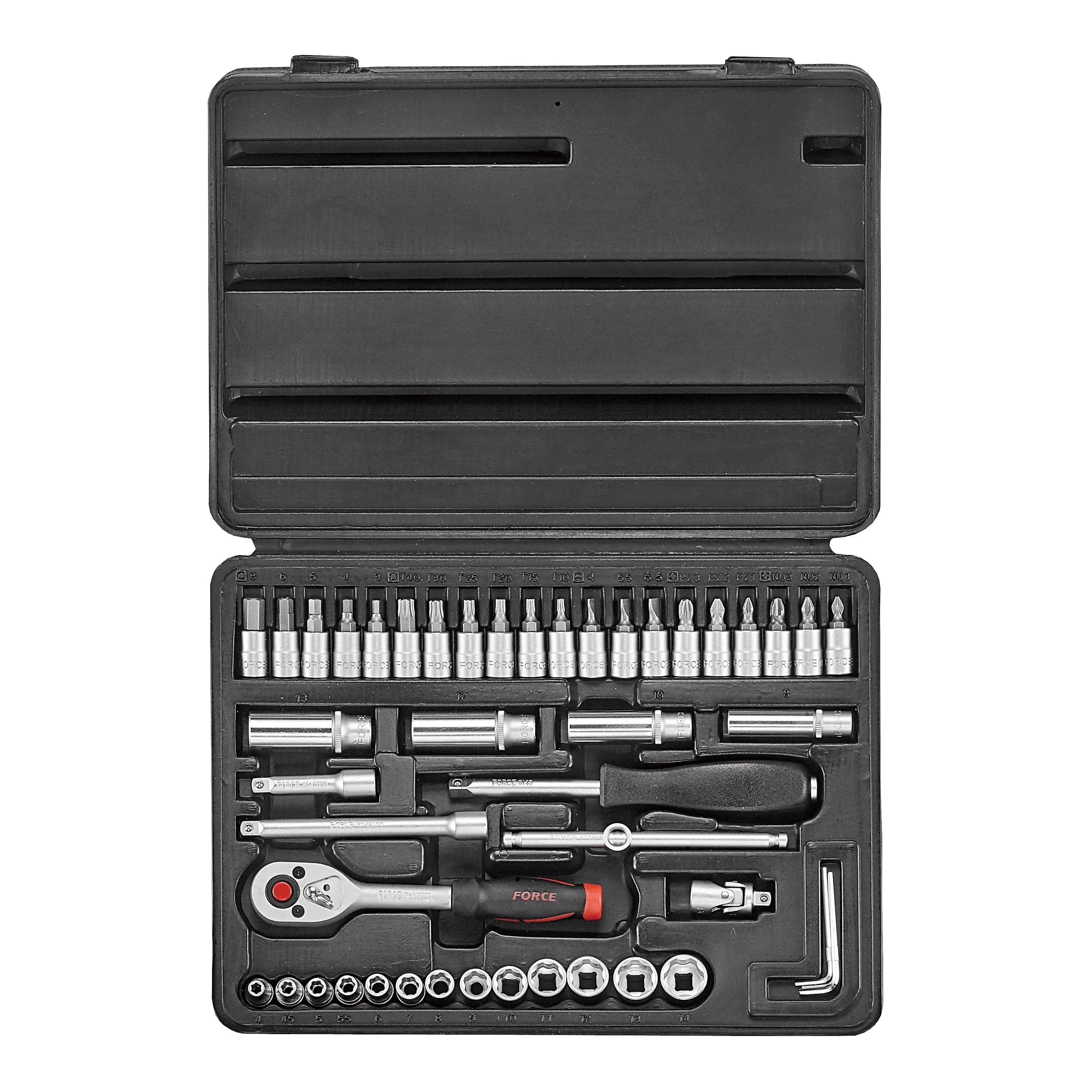 Juego Dados 1/4″ 13 Dados, 4-14 mm, 4 Largos 8-13 mm
