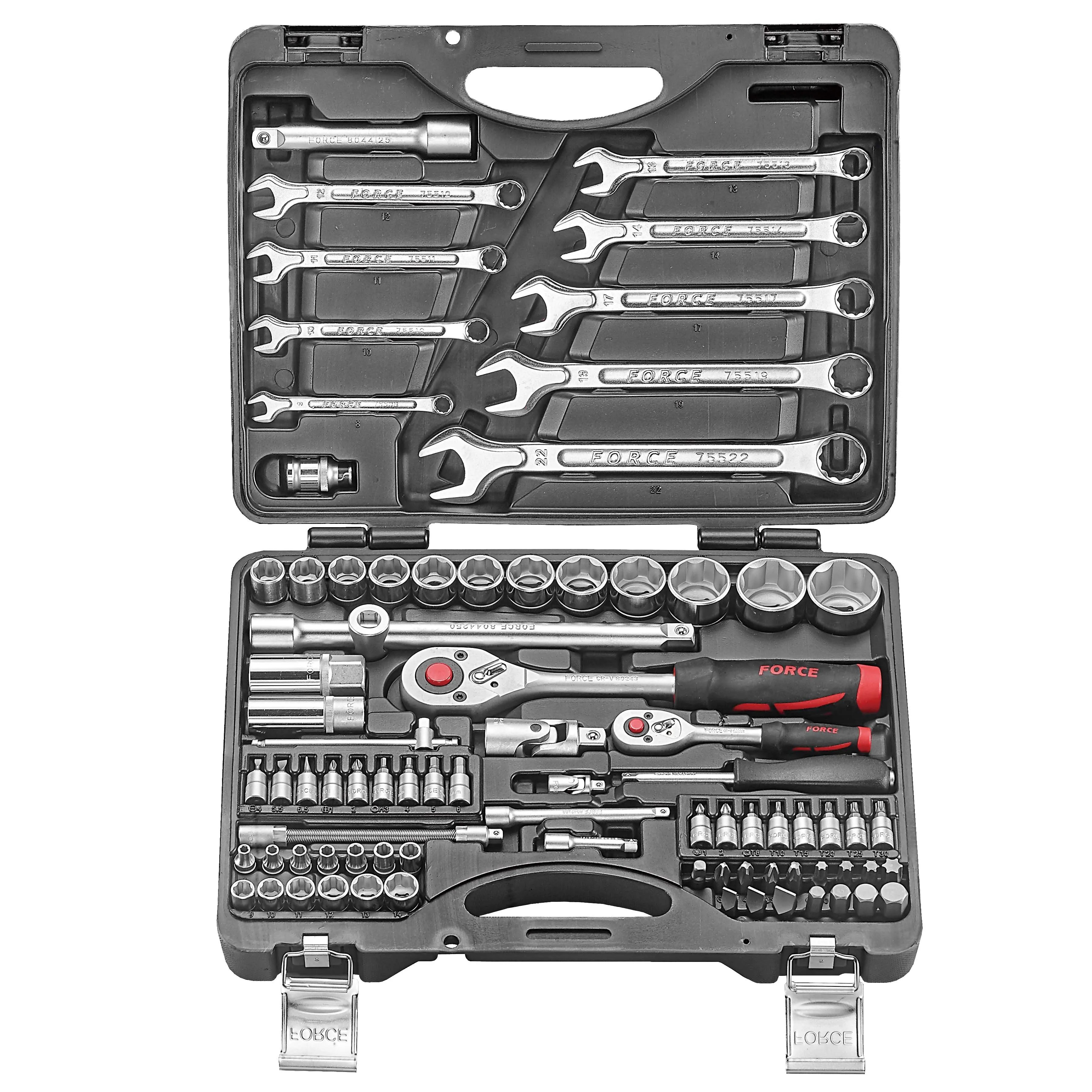 Juego Dados Hexag. C/R, 13 Dados 1/4″ 4-14 mm, 12 Dados 1/2″ 14-32 mm