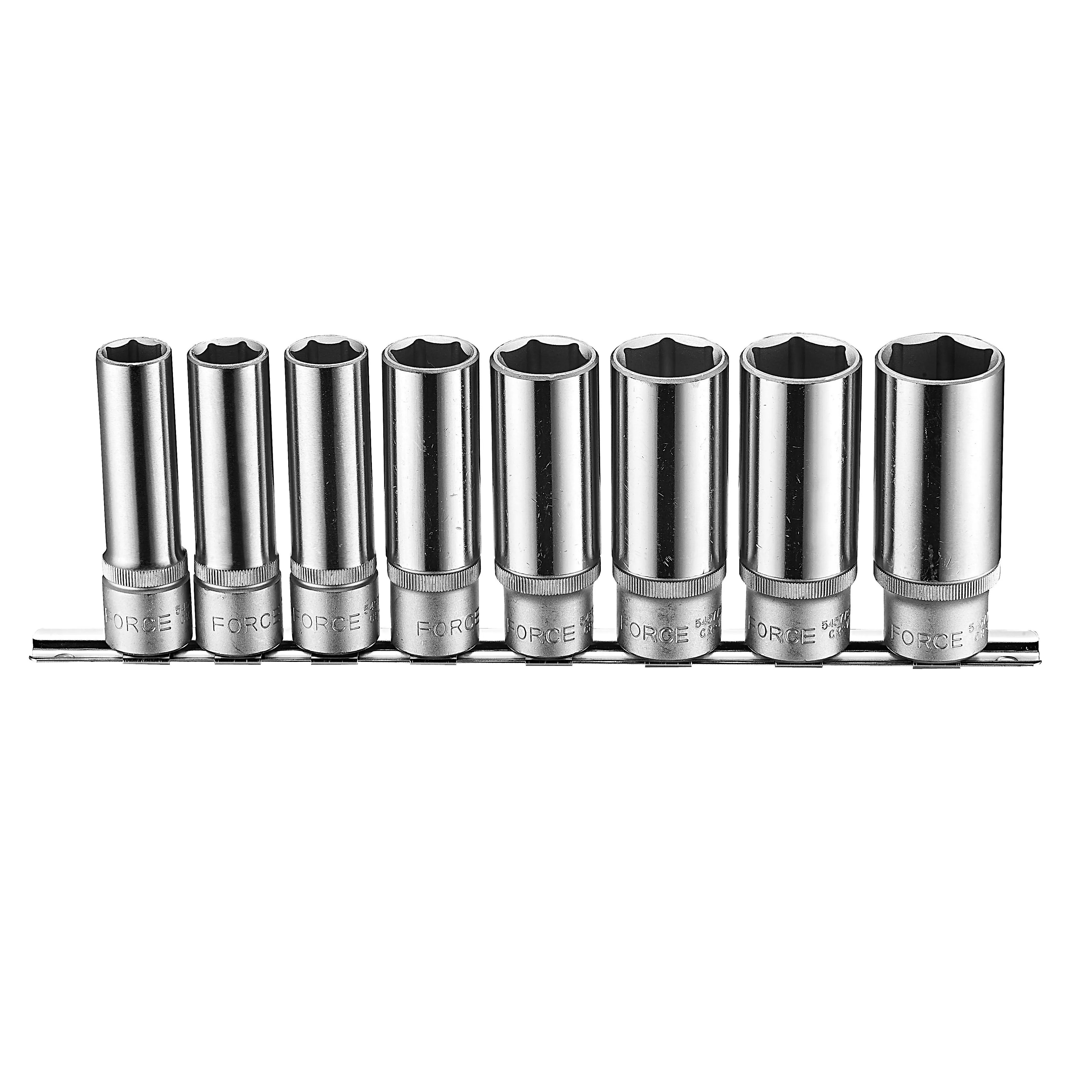 Juego Dados 1/2″, Largos Hexagonal 8 Pzas, 13-24 mm