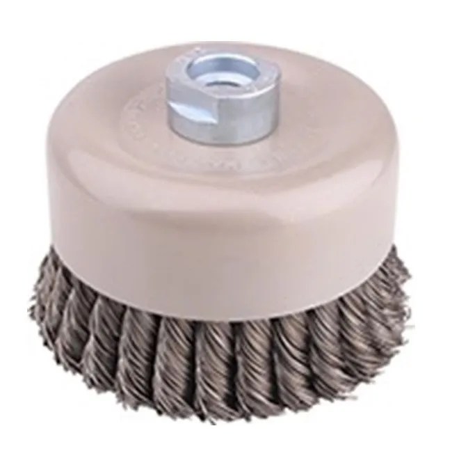 GRATA COPA RECTA ACERO TRENZADO 4″ ACOPLE 7/8″ #1080170
