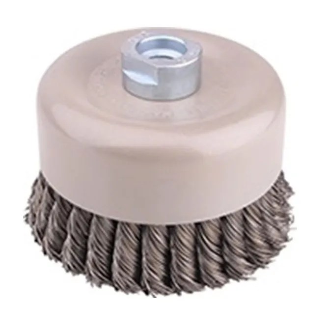 GRATA COPA RECTA ACERO TRENZADO 4″ CON HILO DE 5/8″ #1080196