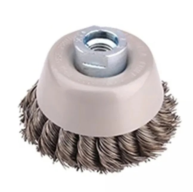 GRATA COPA CONICA ACERO TRENZADO 3″ CON HILO M14 X 2 #1080178