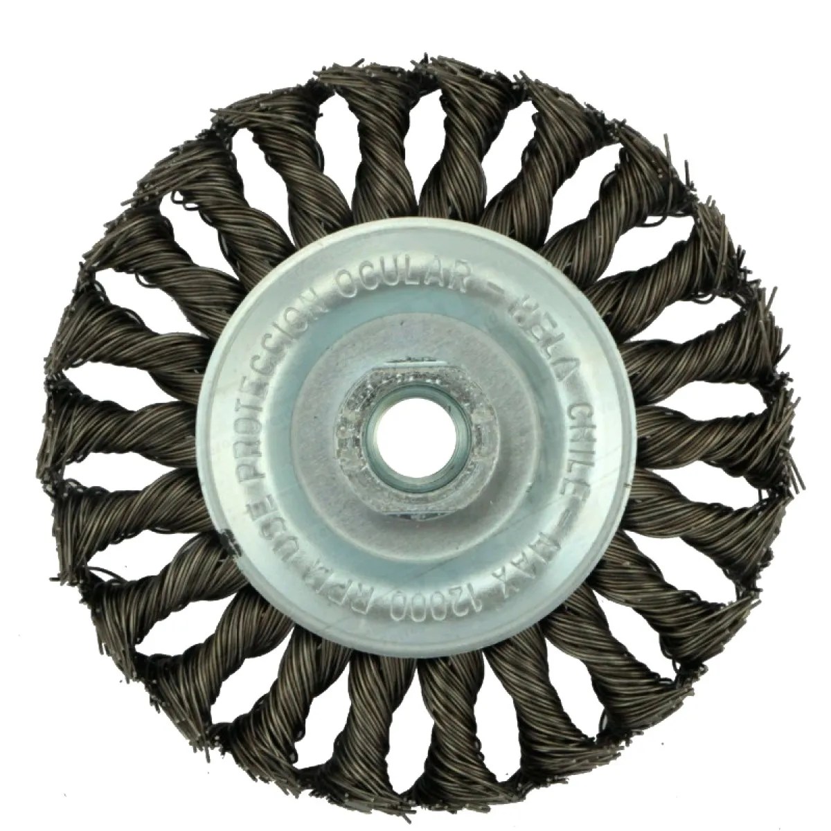 GRATA CIRCULAR DE ACERO TRENZADO 4″ CON HILO M14 X 2 #1080459