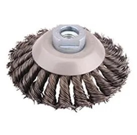 GRATA COPA PLANA ACERO TRENZADO 4″ CON HILO M14 X 2 #1080144