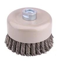 GRATA COPA RECTA ACERO TRENZADO 4″ CON HILO M14 X 2 #1080180