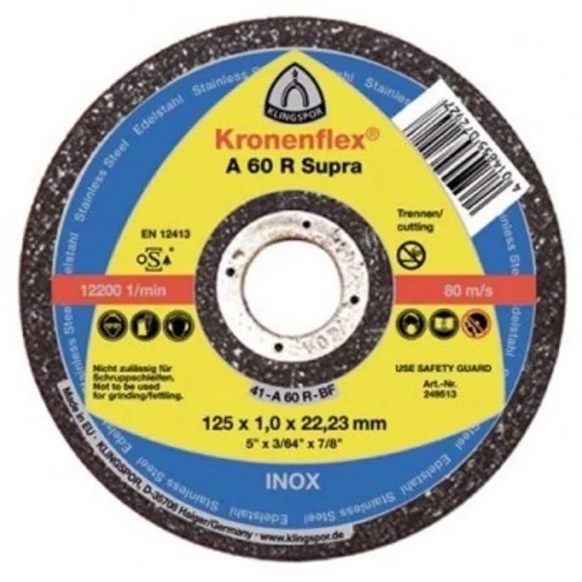 DISCO CORTE INOX. 4.5″ (115 X 1.0 MM) #A 60 R SUPRA