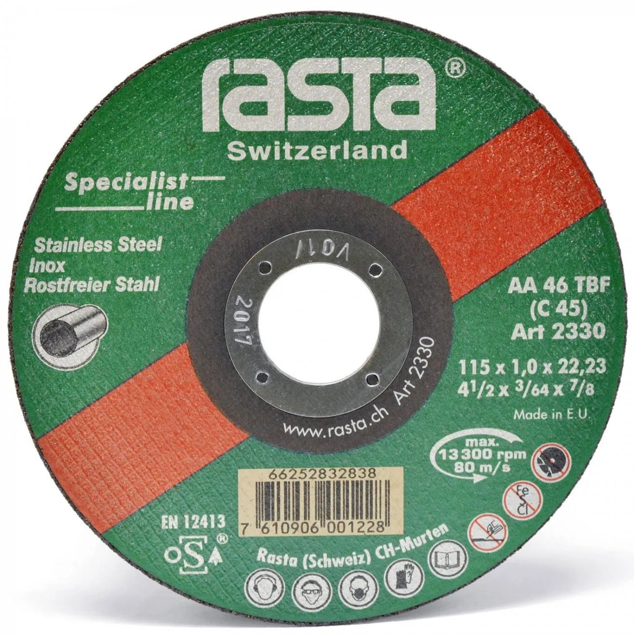 DISCO DE CORTE INOX. EXTRA DELGADO DE 4.5″ X 1.0 X 22 MM.