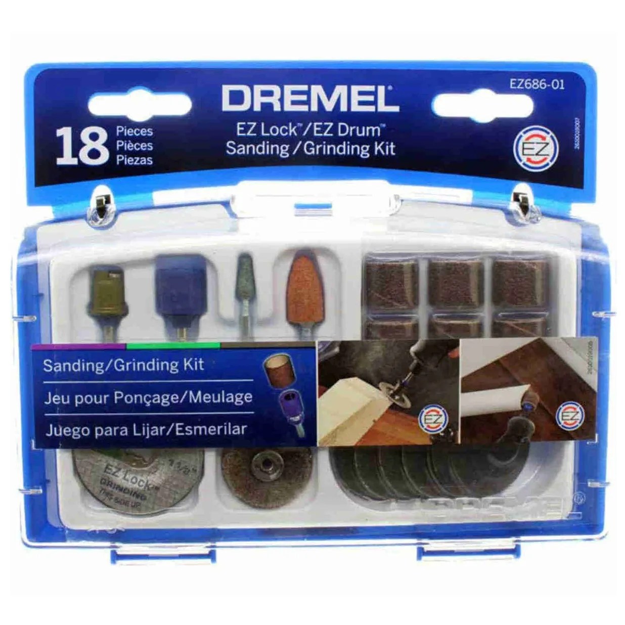 KIT 18 ACCESORIOS PARA LIJAR Y ESMERILAR EASY LOCK