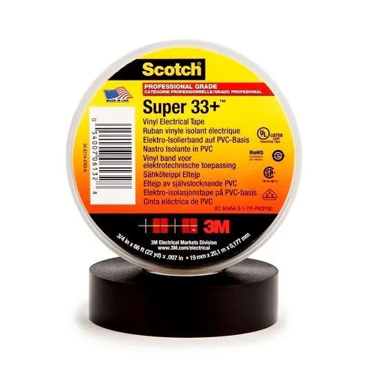 CINTA AISLADORA NEGRA “SUPER 33+” 3/4″ X 66′ 10RL