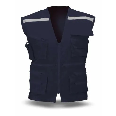 CHALECO GEOLOGO POPLIN ALASKA AZUL “L” CON CINTA