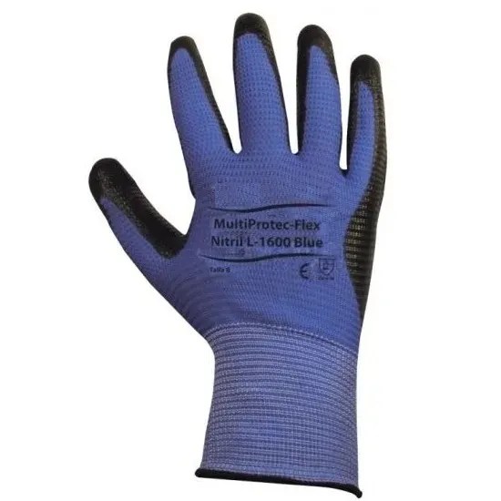 PAR GUANTES MULTIFLEX PALMA NITRILO AZUL